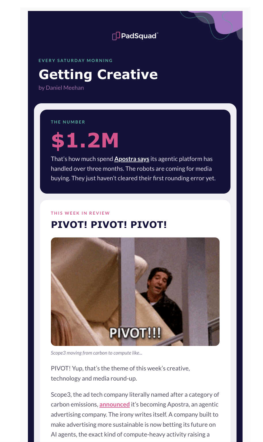 Preview of the Getting Creative email